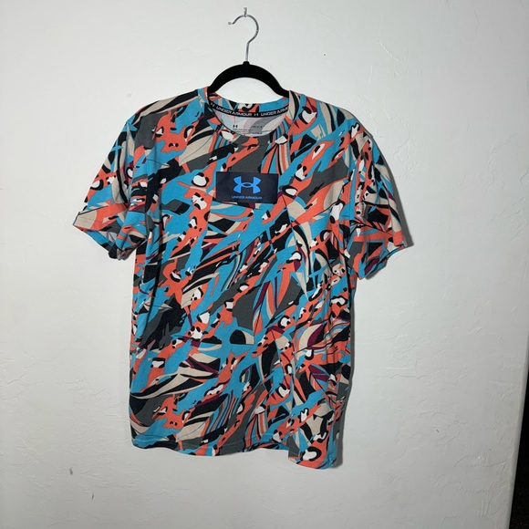 UNDER ARMOUR Shirt UA HeatGear All Over Print Mens Size L‎ - Picture 1 of 3